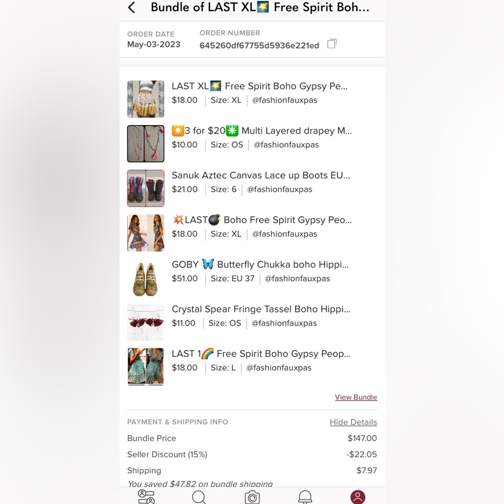 Under the “active offers” in our messages, we only see 1 or 2 items of a bundle.